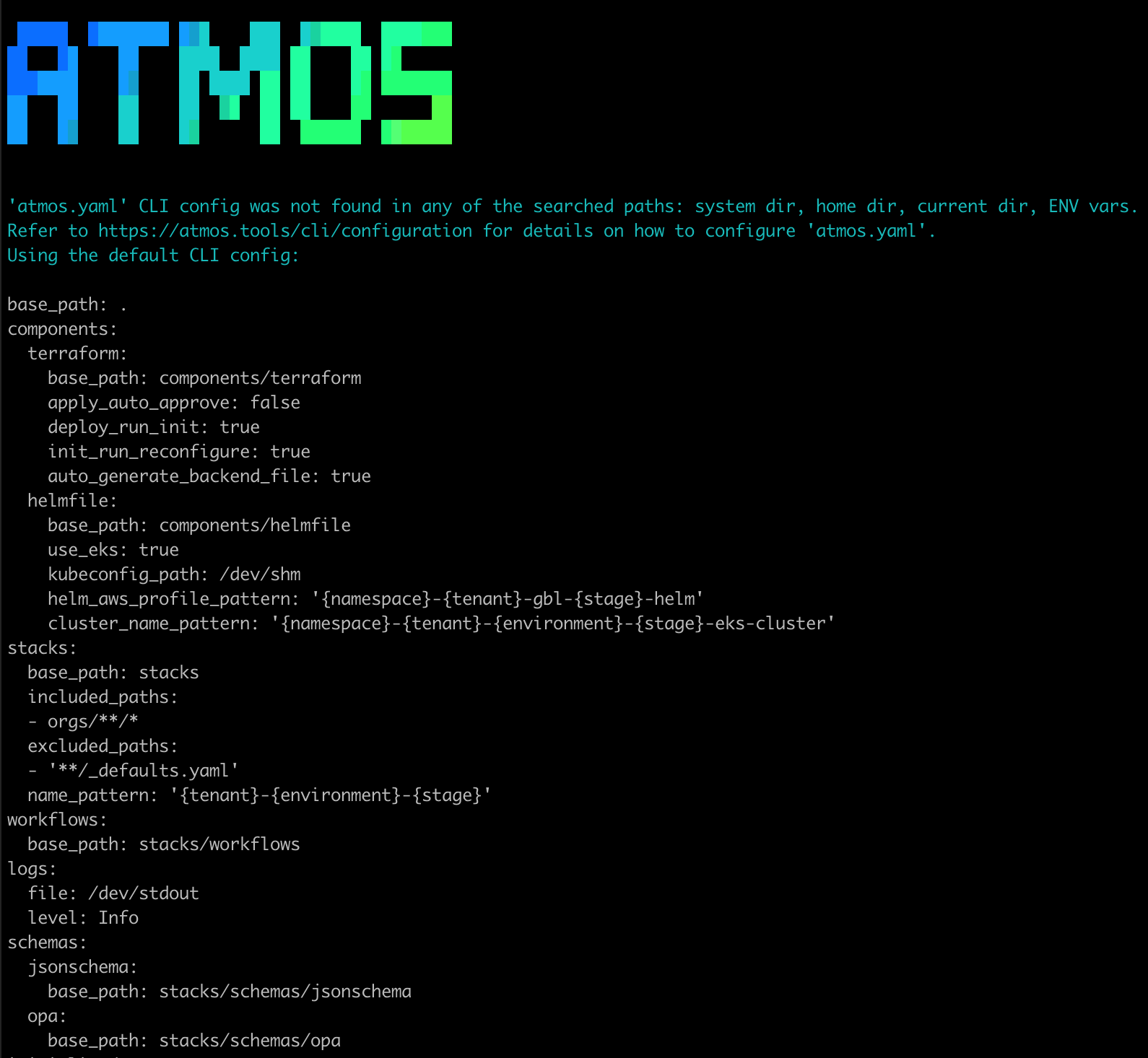 Atmos CLI command mode 1