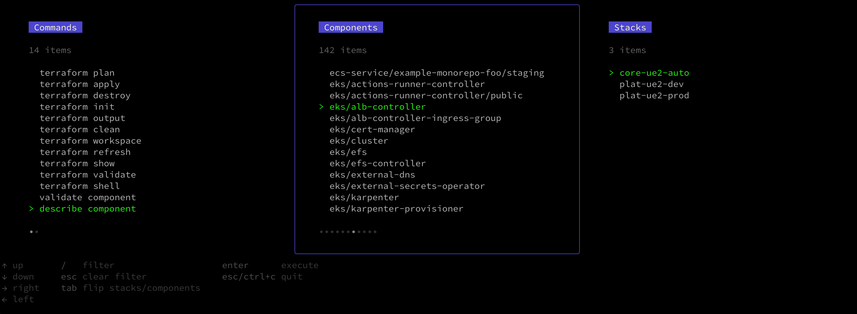 `atmos` CLI command mode 2